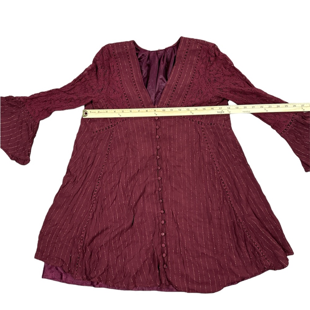 Altar’d State Long Sleeve Tunic Dress w/ lace detailing - Picture 12 of 12